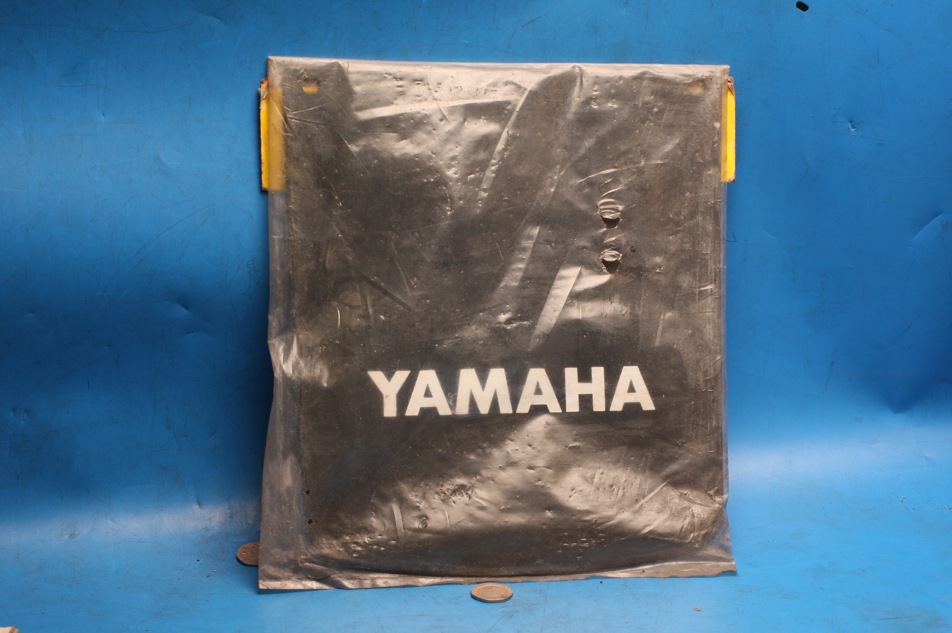 Yamaha mudflap large old stock with logo 235 x 260mm