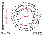 JTR823 x 46 rear sprocket used (image for) JTR823 x 46 rear sprocket used
