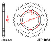 JTR1068 x 42 tooth rear sprocket new (image for) JTR1068 x 42 tooth rear sprocket new