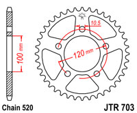 JTR703 x 40 sprocket new (image for) JTR703 x 40 sprocket new