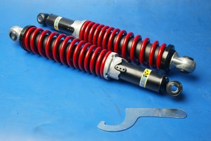 Shock absorbers pair 340mm Eye to eye red spring new