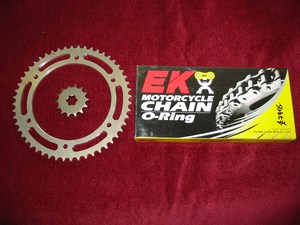 Chain and sprocket kit O ring upgrade for increased top speed